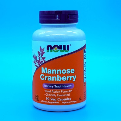 NOW D-Манноза 900мг и Клюква 500мг Mannose Cranberry (90 капсул)