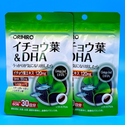 ORIHIRO Экстракт Гинкго+ДГК Билоба Ginkgo Biloba Extract+DHA  (60 табл)