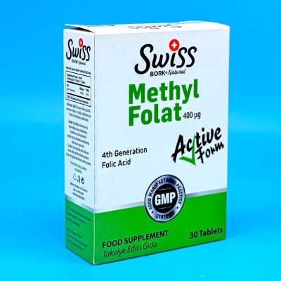 Swiss Фолиевая Кислота Methyl Folate 400 мкг (30 таблеток)