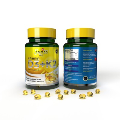 Swiss Vitamins D3+K2, Витамин Д3+К2 (60 капсул)