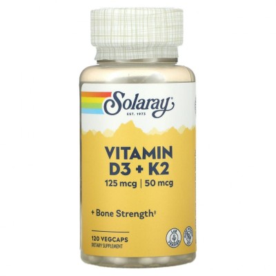 Solaray Vitamin D3+K2 (120 таблеток)