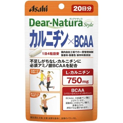 Asahi Dear-Natura Style Carnitine+BCAA Комплекс для набора мышечной массы, 80 шт